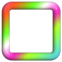 Glossy square frame 3d