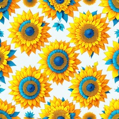 seamless pattern sunflower background.generative AI