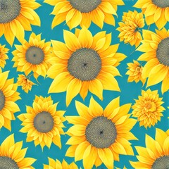 Obraz premium seamless pattern sunflower background.generative AI
