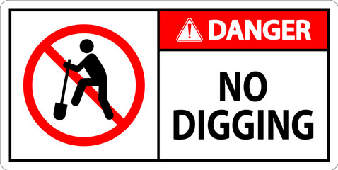 Danger Sign, No Digging Sign