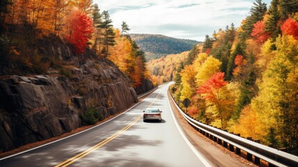 highway road in autumn - Powered by Adobe