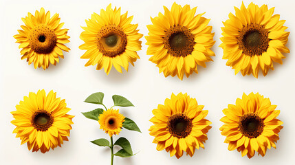 Collection Sunflower white background