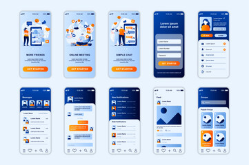Fototapeta na wymiar Social Network Concept App UI Design