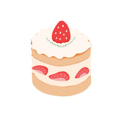 cake with strawberry illustrations 