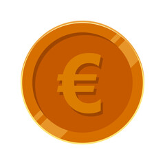 Obraz premium Euro Coin Bronze Money Vector