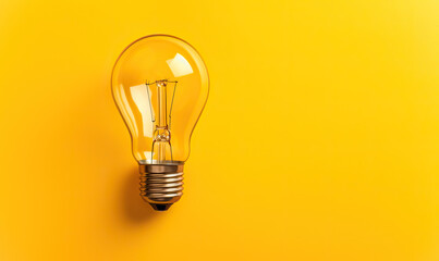 Light bulb on yellow background,Brainstorming concept with a light bulb,light bulb