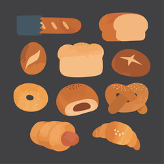 Set of breads. Vector illustration design elements