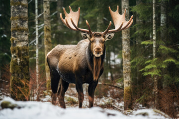 moose in the forest. Generative AI