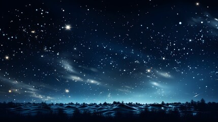 Naklejka premium Starry Serenity - Minimalist Night Sky Artwork in Midnight Blue