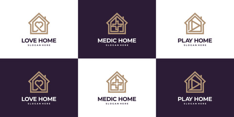 Collection of home monoline luxury logo