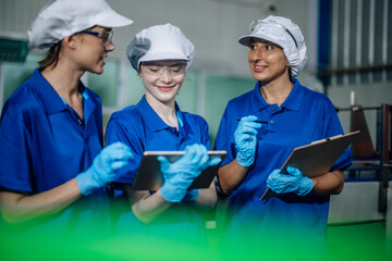 Inspector check conveyor operation with precise bottled water sequencing for seamless production.