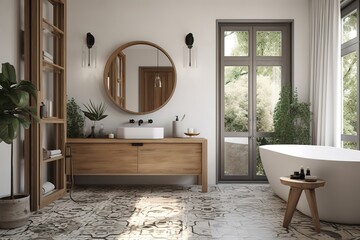 traditional bathroom. Generative AI