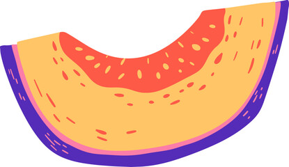Organic Piece Cut Melon Illustration