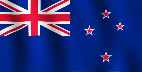 waving vector Flag of New Zealand 