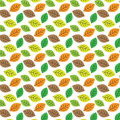 Leaves Seamless Pattern. Endless Background. Seamless