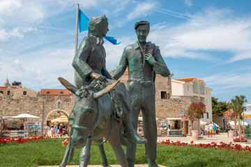 donkey (tezaku) Statue in Primošten in the state of Šibenik-Knin Croatia