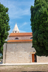 Fototapeta na wymiar St. George Church in Primošten in the state of Šibenik-Knin Croatia