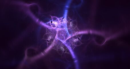 3D rendering abstract multicolor fractal light background