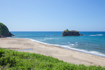 夏の白兎海岸の風景 鳥取県 白兎海岸