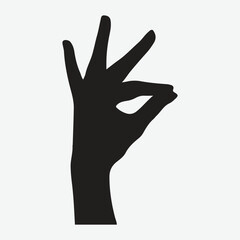 Graceful Gestures, Silhouettes of Women's Hands Demonstrating Picking Up and Holding Poses in Vector Art