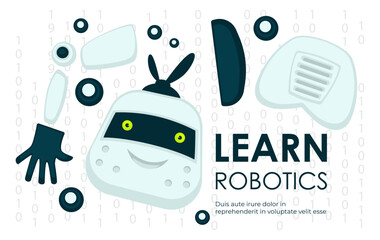 Learn robotics, science and engineering vector