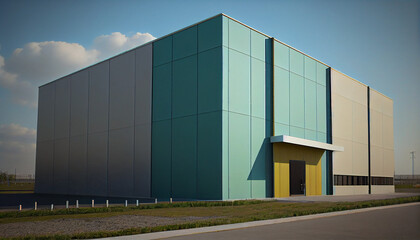 Fototapeta na wymiar Modern logistics warehouse building structure Ai generated image