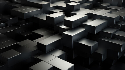 Abstract Symmetry: Black Square Grid on Dark Background. Generative AI