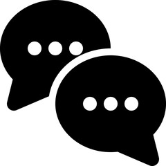 communication skill black solid icon