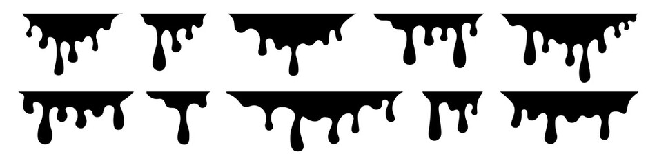Dripping paint flowing down vector background. Art liquid drips. Vector illustration.