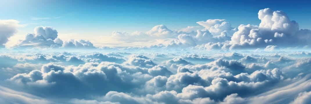 Ethereal Cloudscape In A Dreamy Blue Sky.Enrapturing Swirls, Divine Shades Of Blue, Cloudspun Wonders, Mystical Morning Sky, Daring Azure Heaven, Heavenly Rays, © Ян Заболотний
