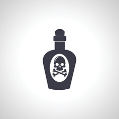 Poison or venom bottle with skull and crossbones vector icon. pesticides