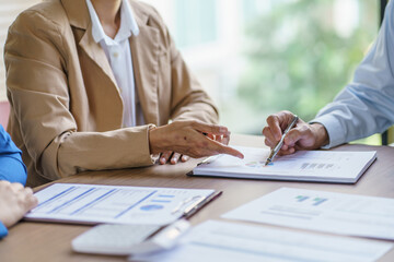 Business People Meeting Design Ideas professional investor working new start up project. businessman and businesswoman working together meeting concept.