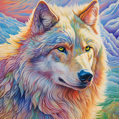 Portrait of a wolf, Generative ai