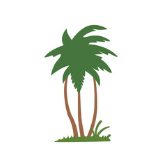 Tropical palm tree vector image, coconut tree illustration design