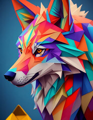 background with animals; graffiti Art of Wolf