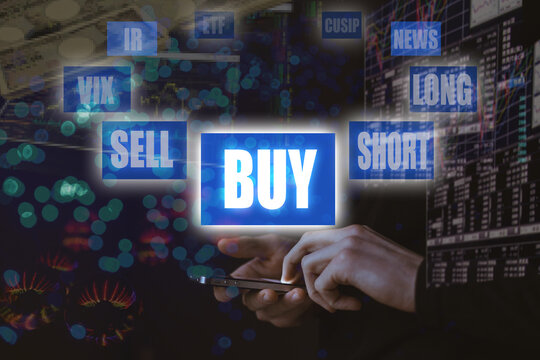 スマートフォンでの株式取引のイメージ BUY
