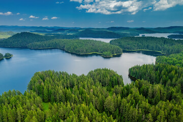Fototapeta na wymiar Shiroka polyana beautiful nature of lakes aerial view