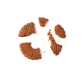 Chocolate Biscuit Rings Isolated, Black Cookie Circles, Dark Soft Biscuits, Round Butter Cookies