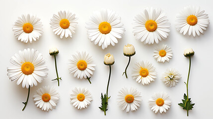 Collection Daisy white background