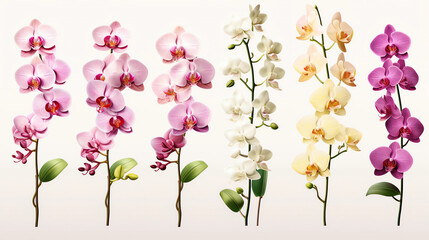 Collection Orchid white background