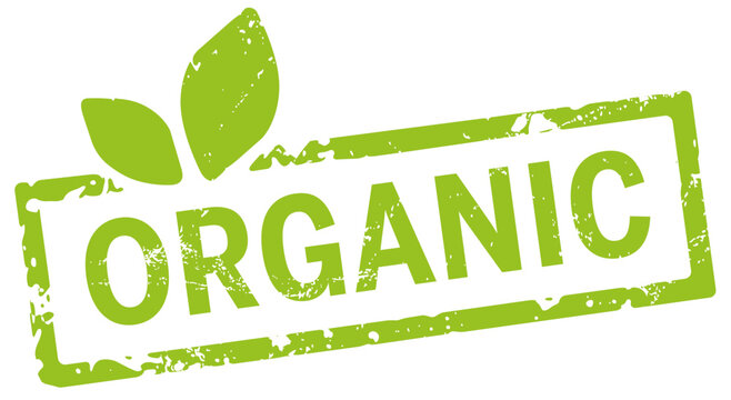 gr&uuml;ner stempel organic mit Bl&auml;ttern