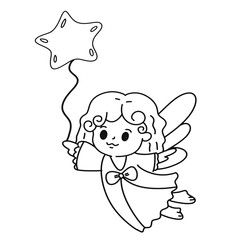 line art cute angel line art hand drawn seamless