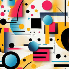 Obraz premium Memphis abstract seamless repeat pattern, modern colorful 3d 