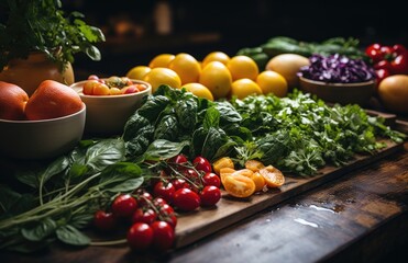 Healthy food, clean eating fruits, vegetables, seeds, superfoods, grains, cabbage, sweet potato, avocado, tomato, onion, beetroot, pepper, eggplant, artichoke, broccoli, cucumber on black background.