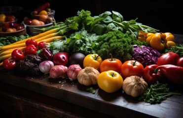 Healthy food, clean eating fruits, vegetables, seeds, superfoods, grains, cabbage, sweet potato, avocado, tomato, onion, beetroot, pepper, eggplant, artichoke, broccoli, cucumber on black background.