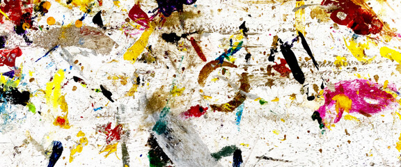 Fototapeta premium Closeup of abstract rough colorful colorful multicolored art painting texture, abstract colorful oil painting canvas background, multi colored blue wallpaper, modern art concept, Vectors.