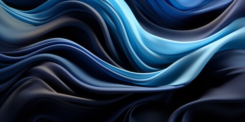 Obraz premium Dark blue color flow wave trendy background. Background for presentation, Copy space, backdrop. Colorful texture. Ai generative