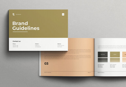 Brand Guidelines Template Brochure Layout Landscape