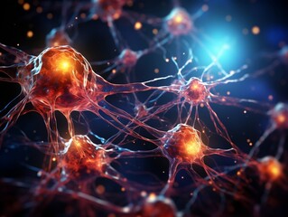 Neural cell neurons connecting the brain Generative AI