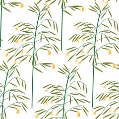 Summer or spring foliage and flowers print vector